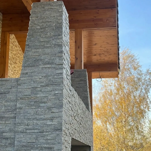 Кварцит зелёный Классика — 3Д-панели для фасада