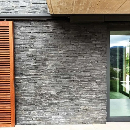 Сланец чёрный Неоклассика 3Д панели из натурального камня
